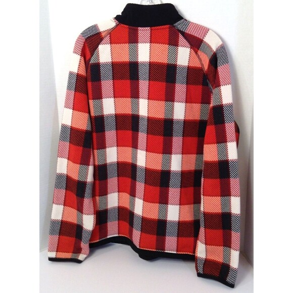 The North Face Jacket Mn L Red Plaid 1/4 Zip Fleece Chore Barn Outdoors Shacket - Picture 6 of 12